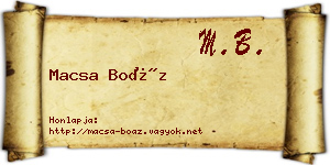 Macsa Boáz névjegykártya